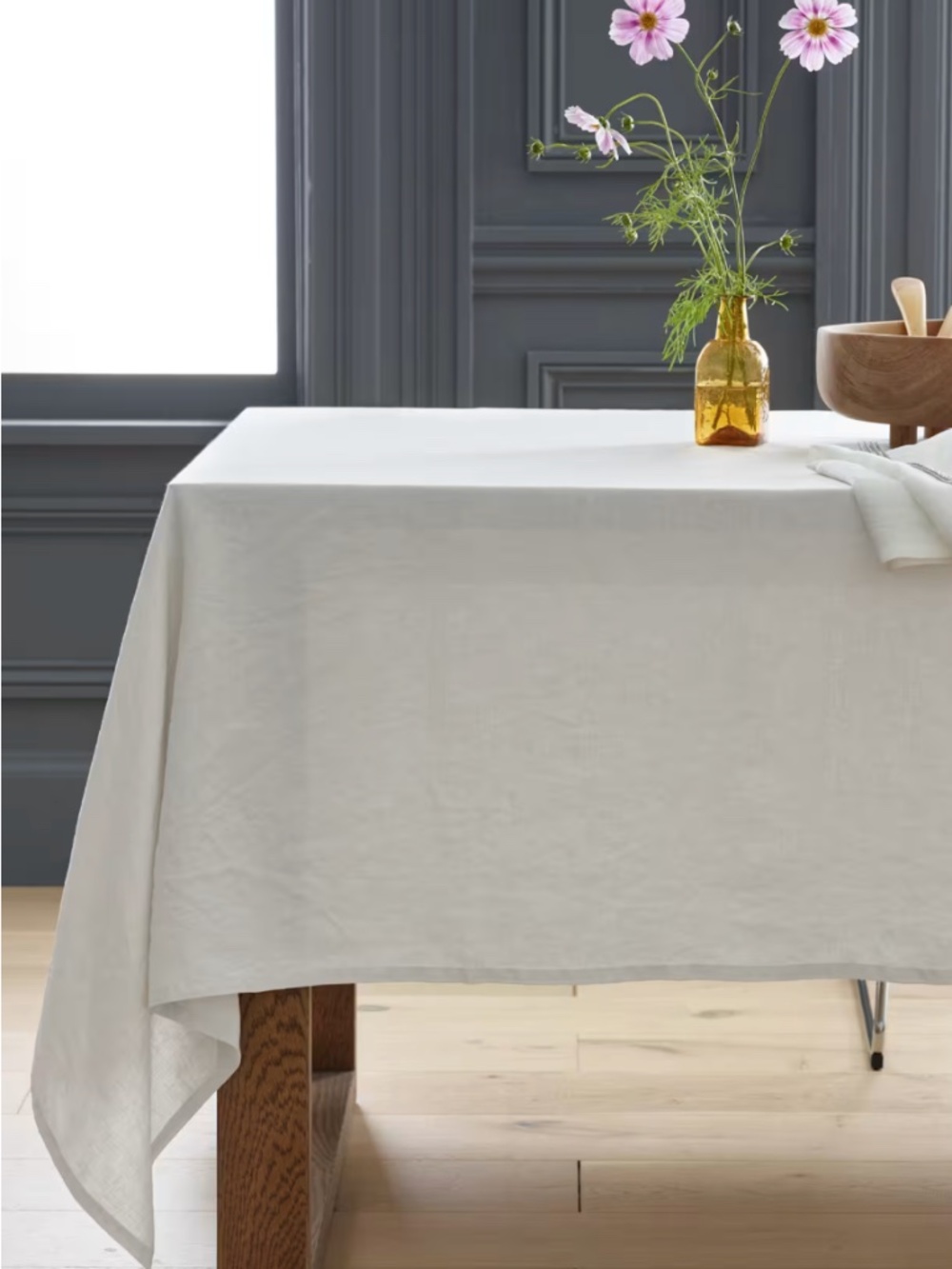 Quince Linen Tablecloth White 70 x 126